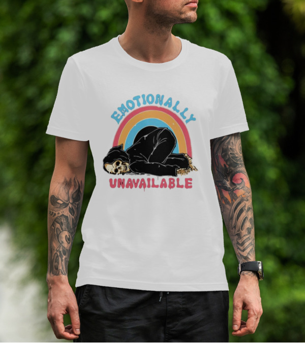 Emotionally Unavailable Skeleton Rainbow T-Shirt