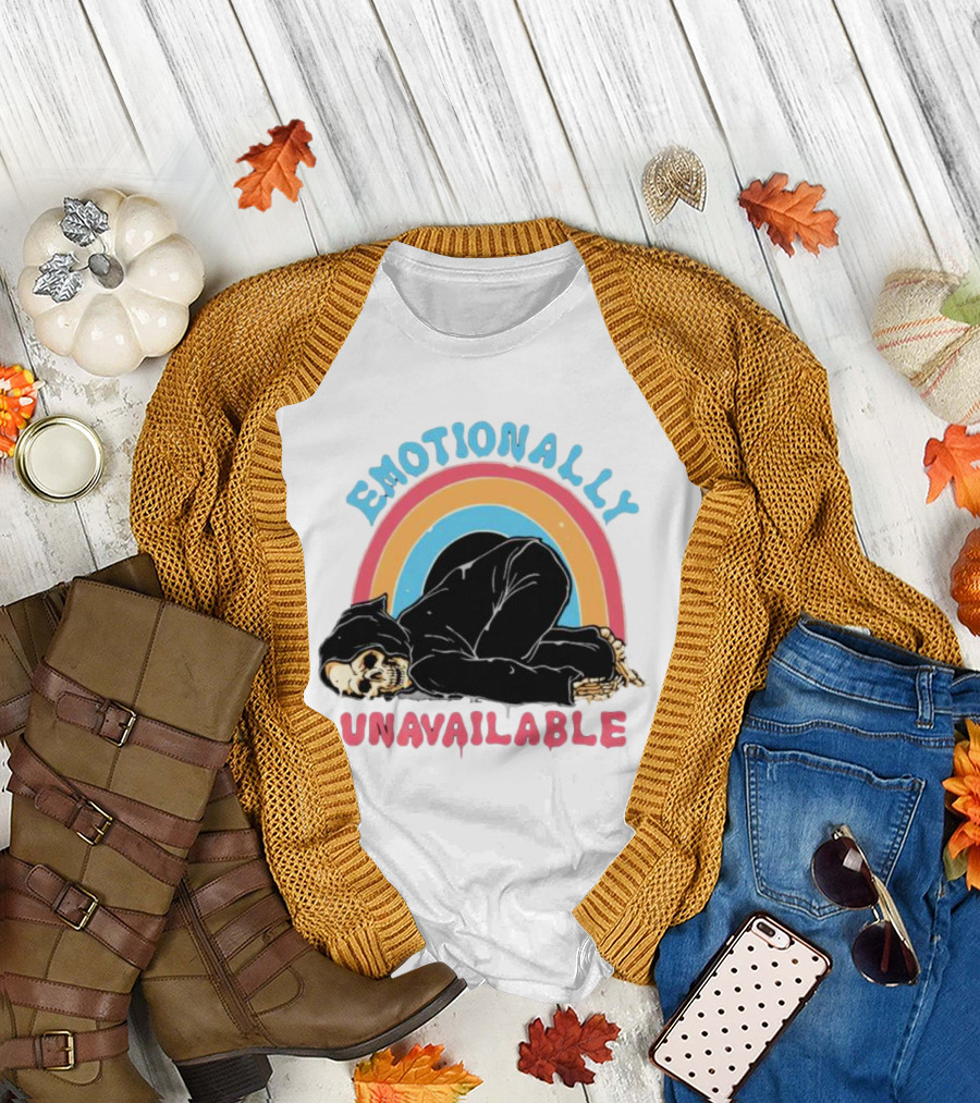 Emotionally Unavailable Skeleton Rainbow T-Shirt
