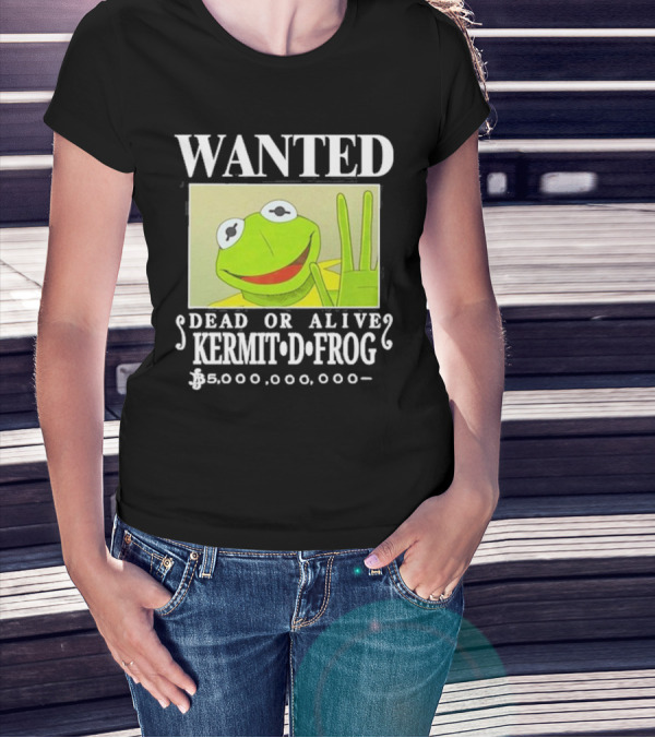Wanted Dead Or Alive Kermit D. Frog Funnyahhtees $5,000,000,000 T-Shirt