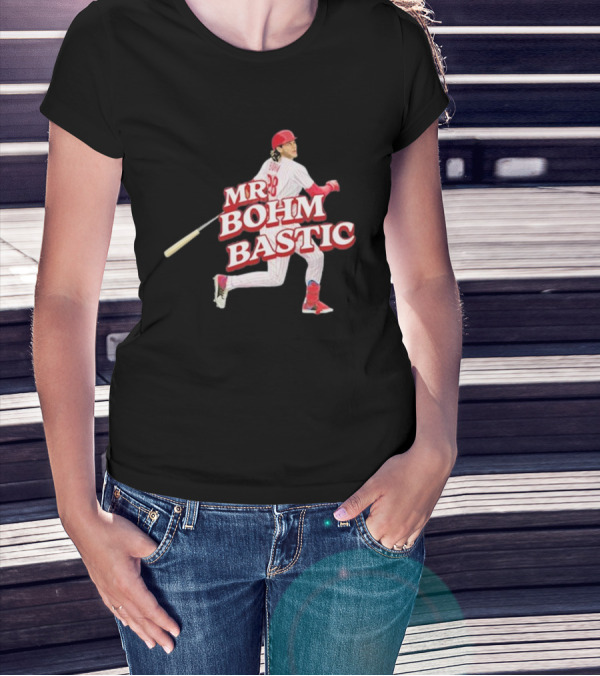 Garrett Stubbs Wearing Mr. Bohm-Bastic Baseball Player T-Shirt