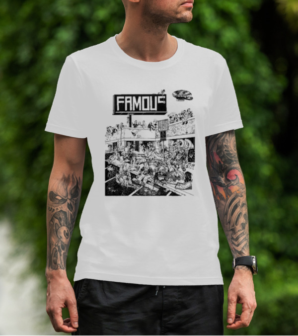 Famous Stars Chaos Scene In Urban Streetscape T-Shirt