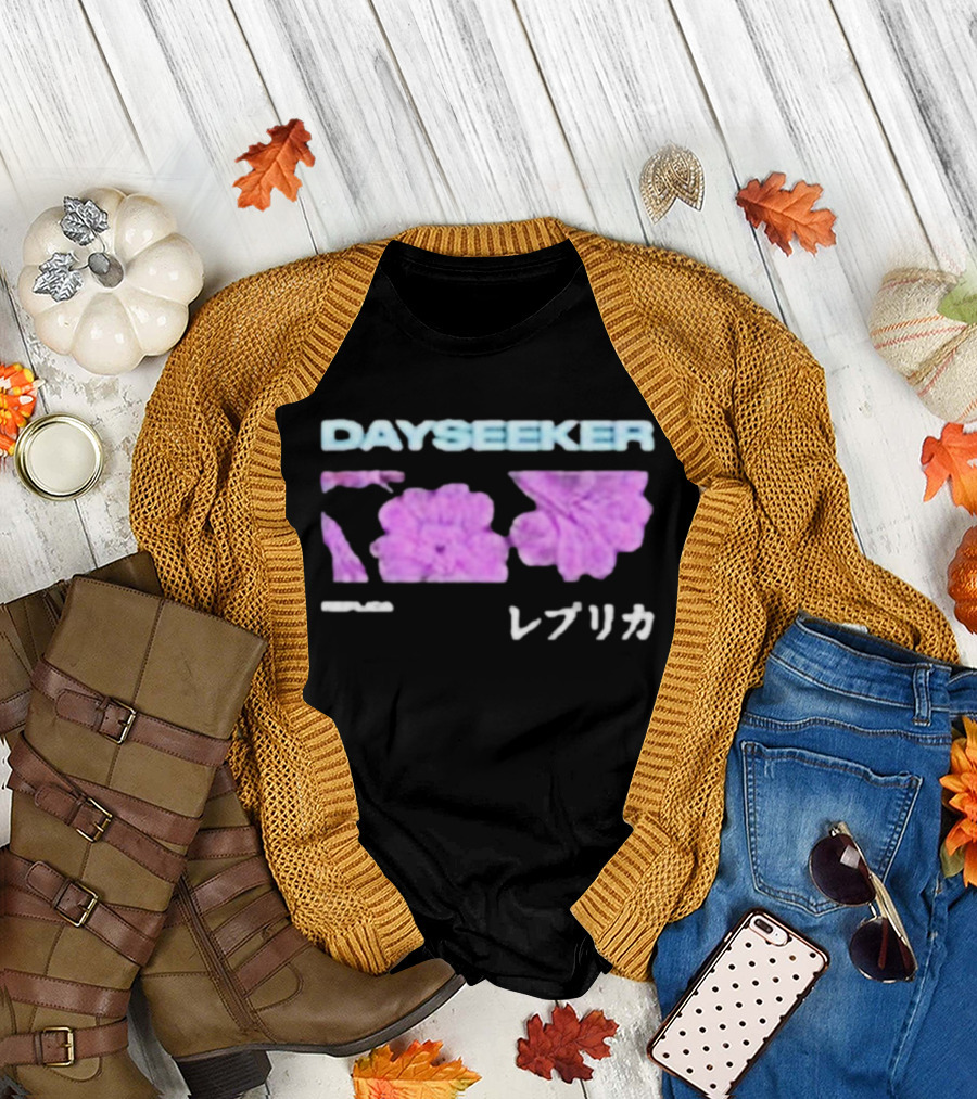 DAYSEEKER レプリカ Replica Purple Flowers T-Shirt