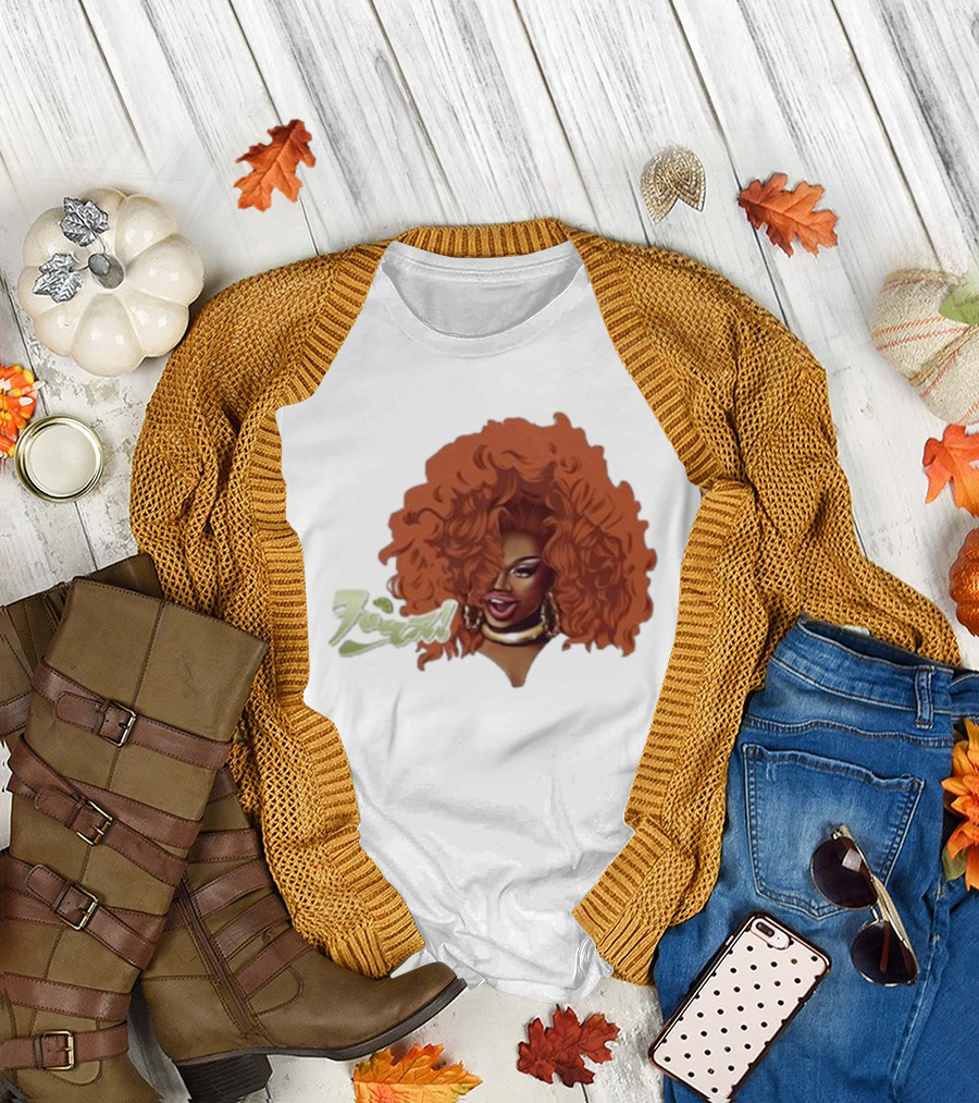 Drag Queen Sunami Foam Iconic Curly Hair T-Shirt