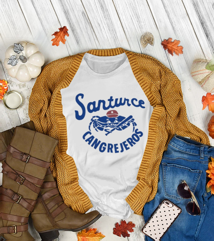 Santurce Cangrejeros Blue Crab Baseball T-Shirt