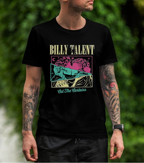 BILLY TALENT Cut The Curtains Kiss Night Pink Green Love Moon Star T-Shirt
