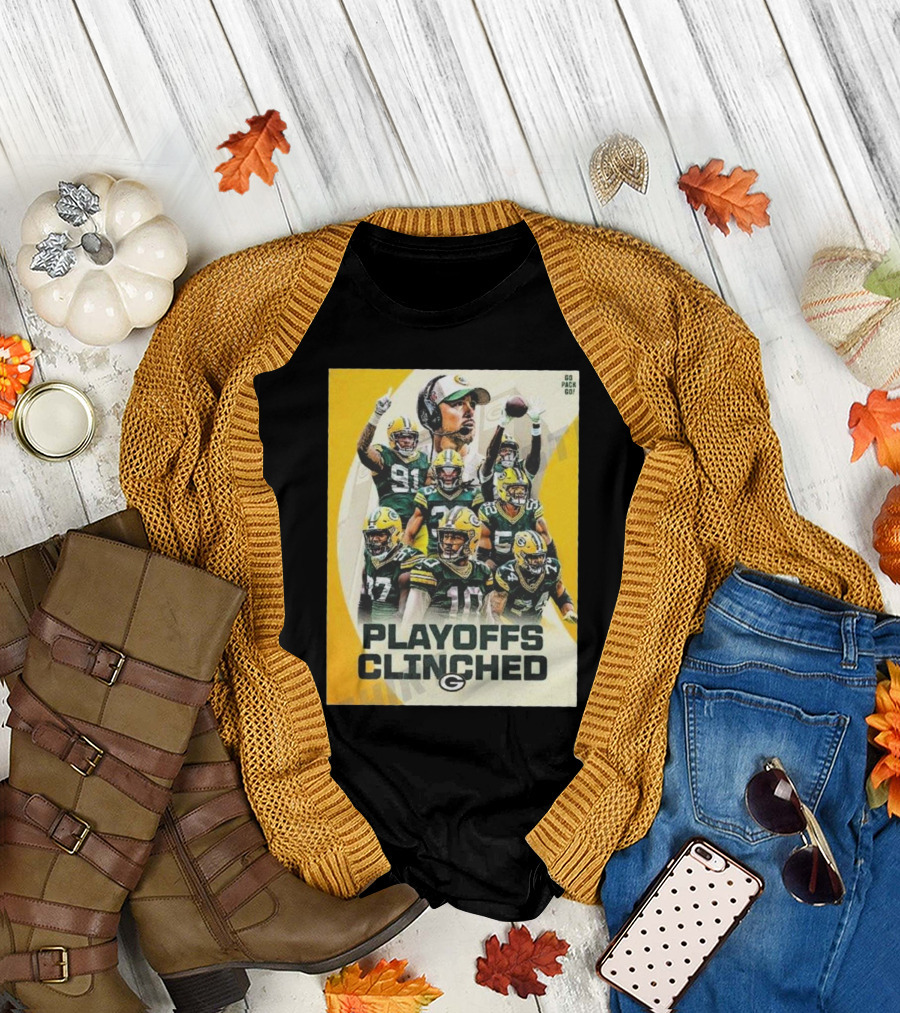Go Pack Go Playoffs Clinched Green Bay Packers T-Shirt
