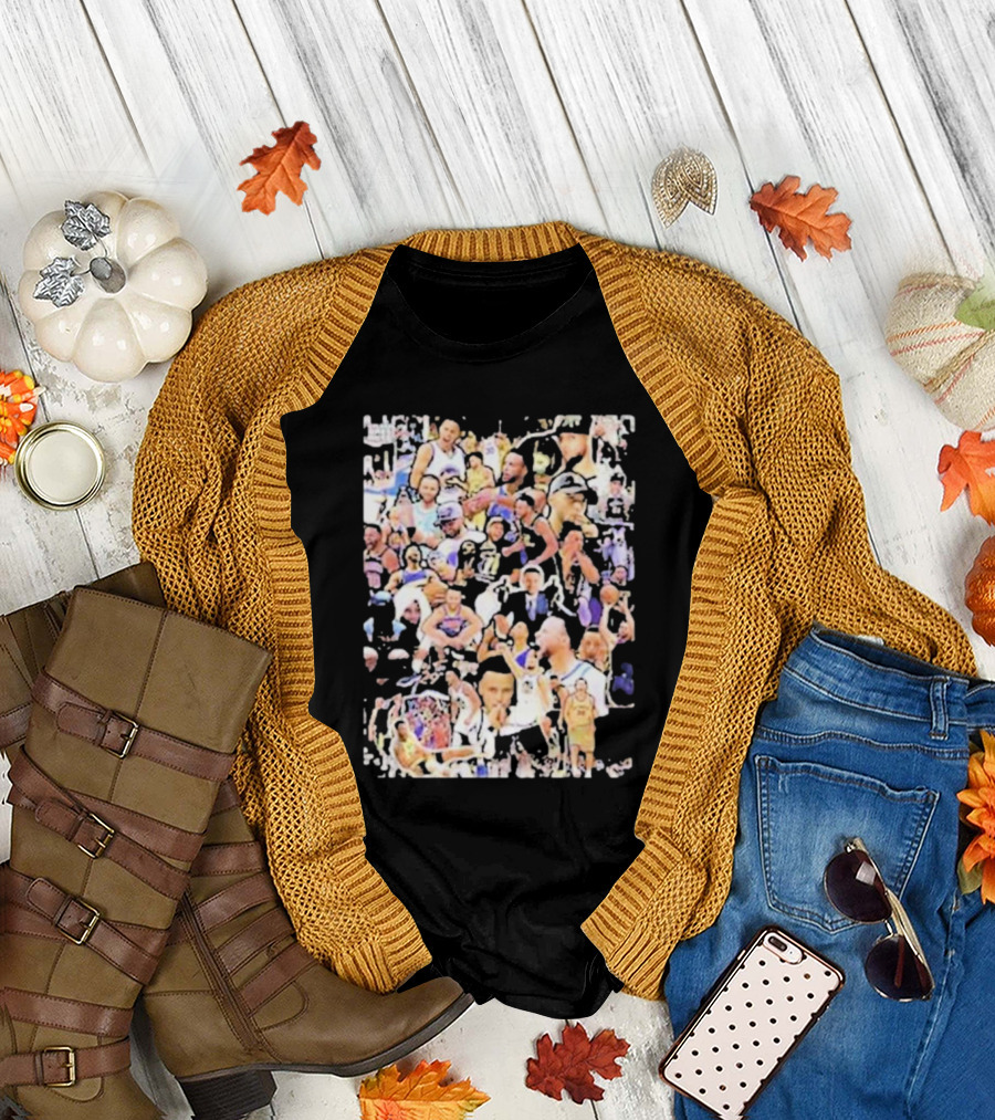 Happy Birthday Stephen Curry Basketball Court Emotions Collage T-Shirt