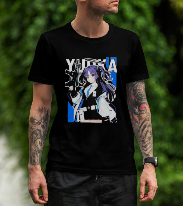 Yuuka Blue Archive Holding Gun Anime Character T-Shirt
