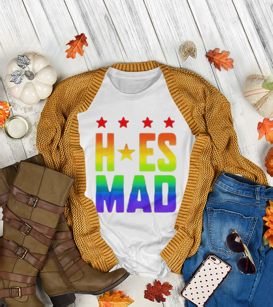 Hoes Mad Rainbow Stars Pride T-Shirt