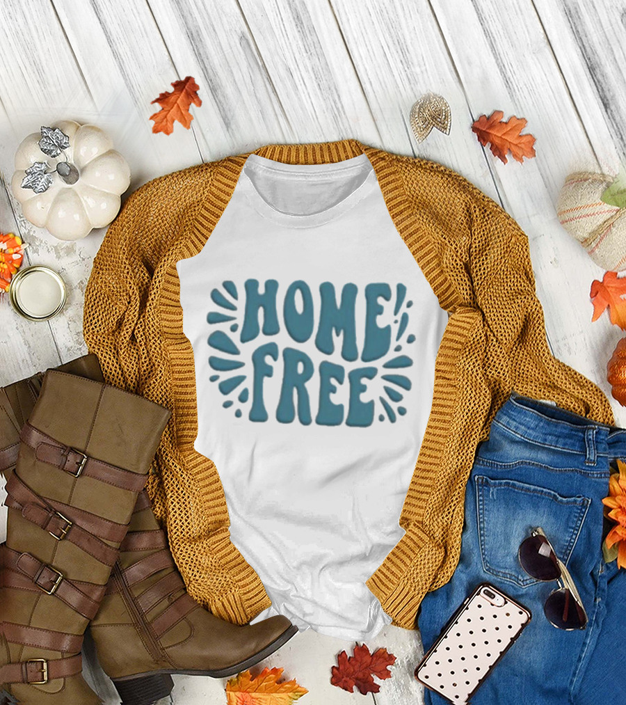 Home Free Emblem Logo Puff Text with Blue Accents T-Shirt