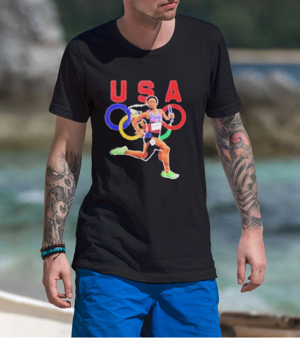 USA Olympic Runner Sha’carri Richardson Paris T-Shirt
