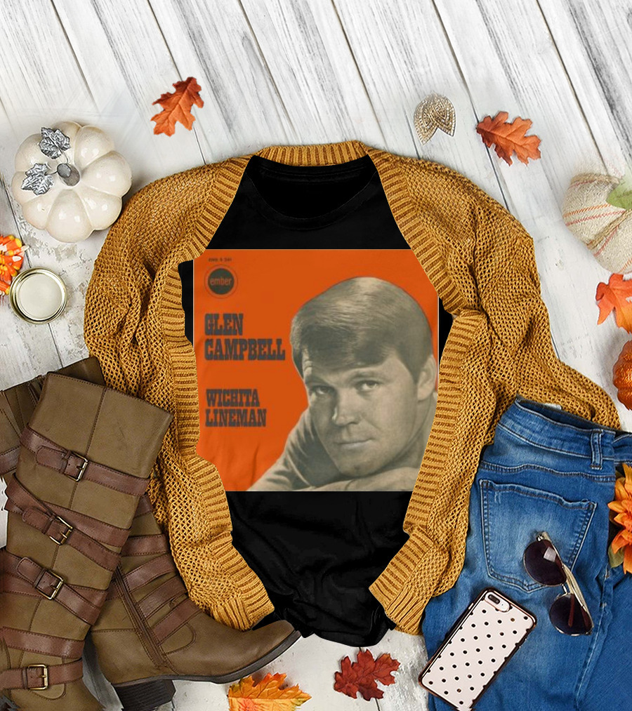 Glen Campbell Wichita Lineman Ember Records Cover T-Shirt
