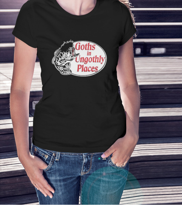 Goths In Ungothly Places Fish Emblem T-Shirt