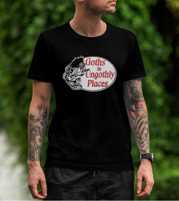 Goths In Ungothly Places Fish Emblem T-Shirt