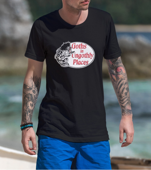 Goths In Ungothly Places Fish Emblem T-Shirt