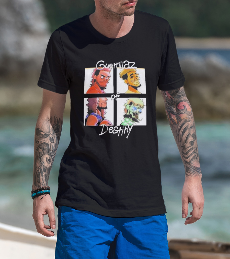 Guerrillaz Of Destiny Cartoon Quartet Pop Culture Faces T-Shirt