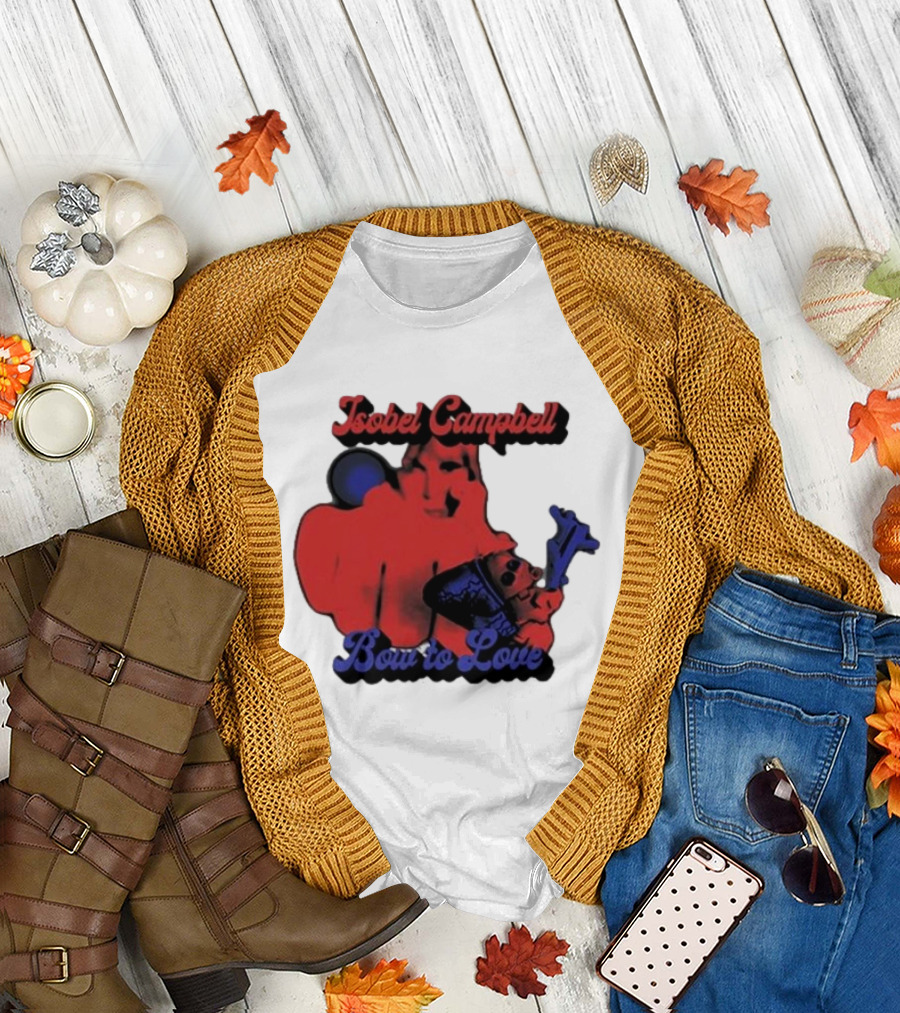 Isobel Campbell Bow To Love Retro Red and Blue T-Shirt