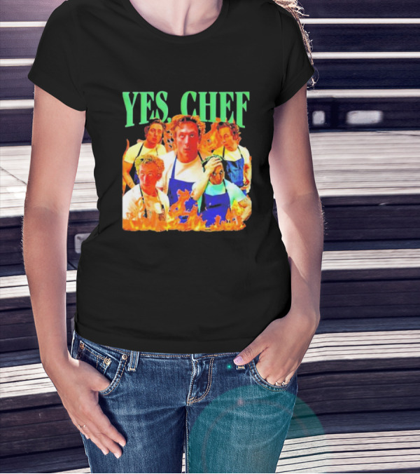 Jeremy Allen Fire Flames Yes Chef T-Shirt