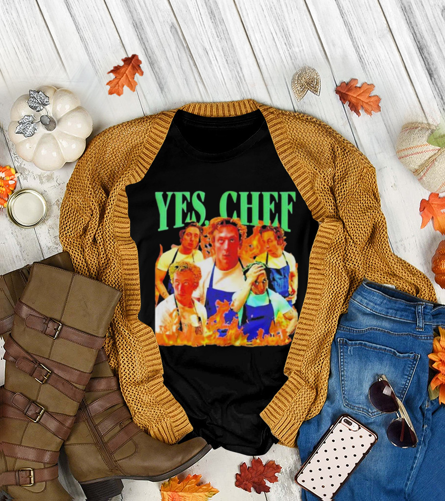 Jeremy Allen Fire Flames Yes Chef T-Shirt