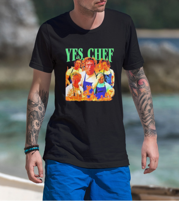 Jeremy Allen Fire Flames Yes Chef T-Shirt