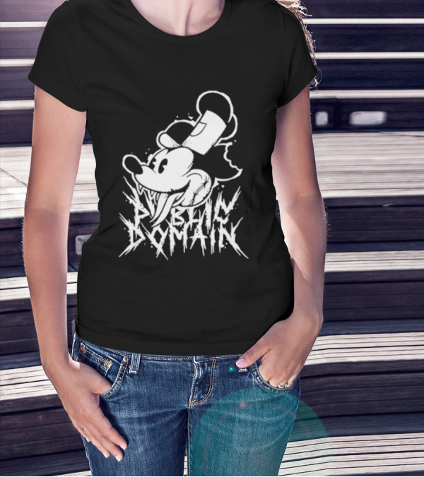 Junkyardla Mickey Mouse Public Domain Grim T-Shirt