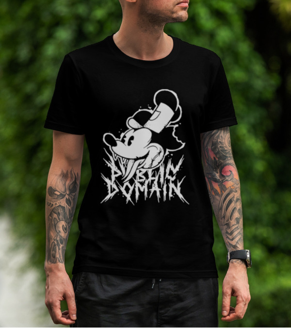 Junkyardla Mickey Mouse Public Domain Grim T-Shirt