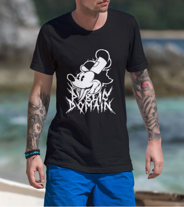 Junkyardla Mickey Mouse Public Domain Grim T-Shirt