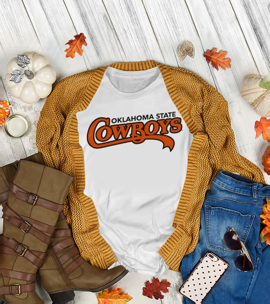 Oklahoma State Cowboys Stylized Orange Text T-Shirt