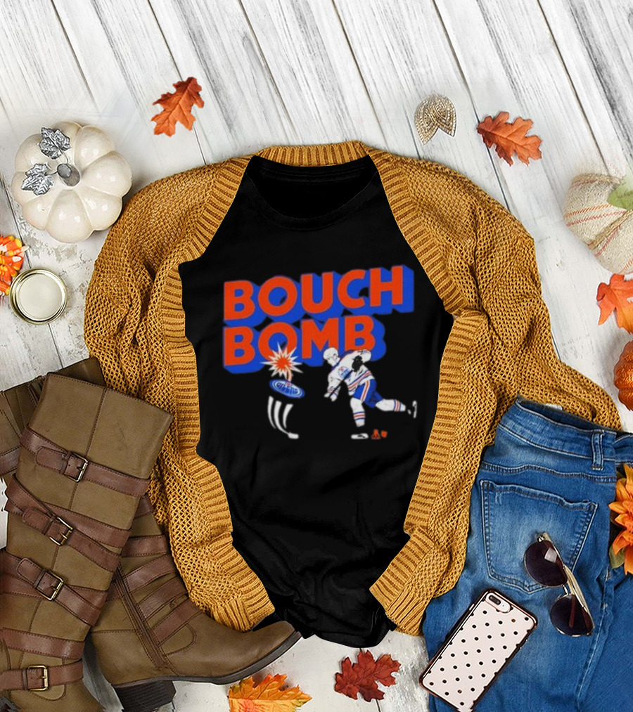 Bouch Bomb Ice District Evan Bouchard Edmonton Oilers T-Shirt
