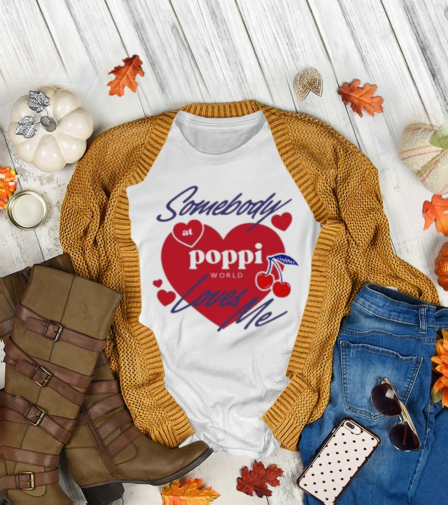 Somebody at Poppi World Loves Me Cherries and Hearts T-Shirt