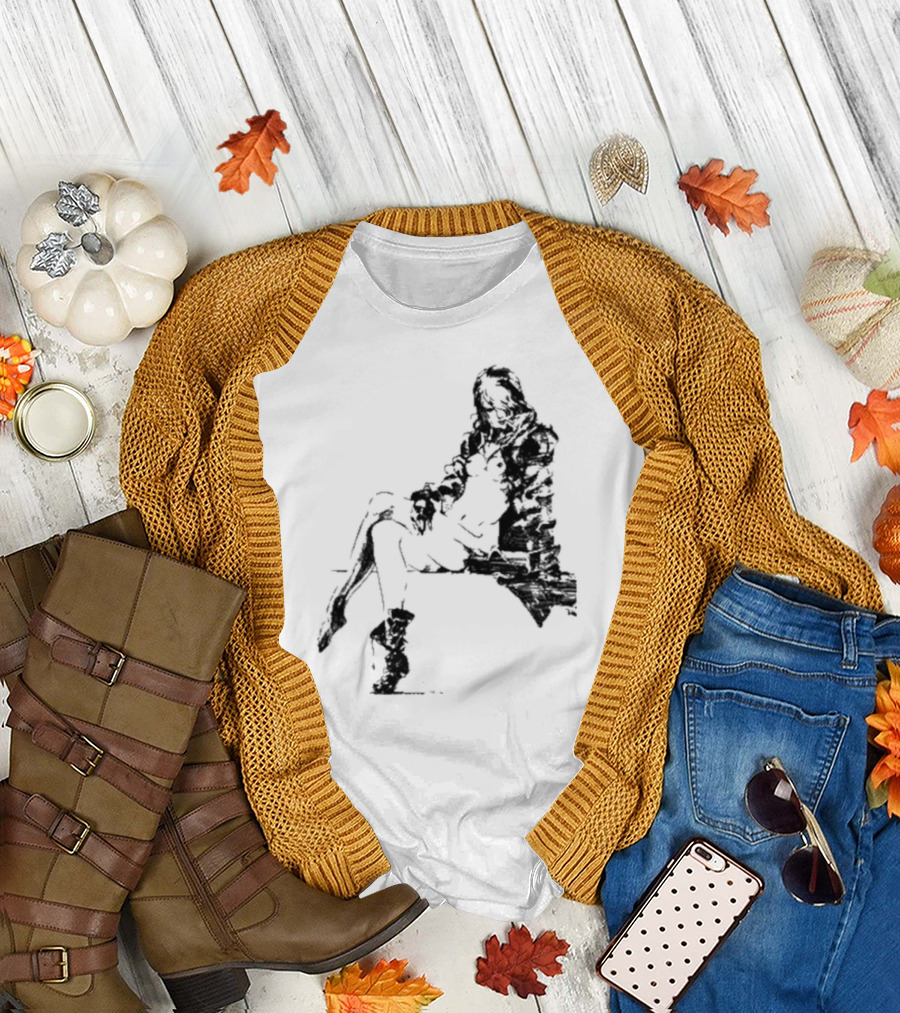 Espionagevr Store Big Sniper Mysterious Figure in Long Coat and Boots T-Shirt