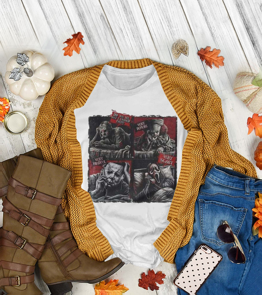 Did You See How I Chased Them Very Demure Very Mindful Very Scary Halloween Horror T-Shirt