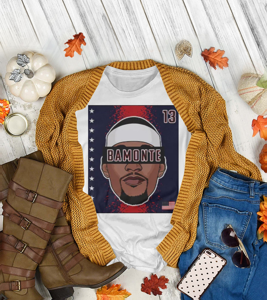 Bamonte 13 Stars and Stripes Illustration Bam Adebayo T-Shirt