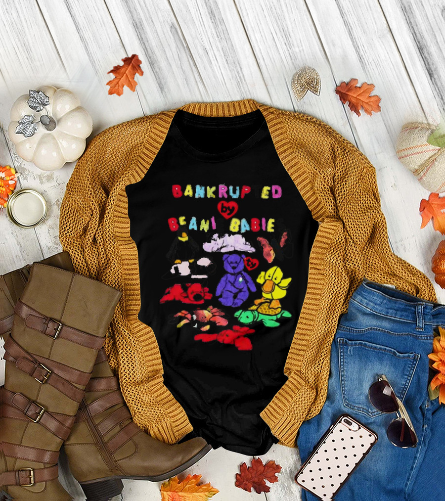 Bankrupted By Beanie Babies Heart Colorful Collection T-Shirt