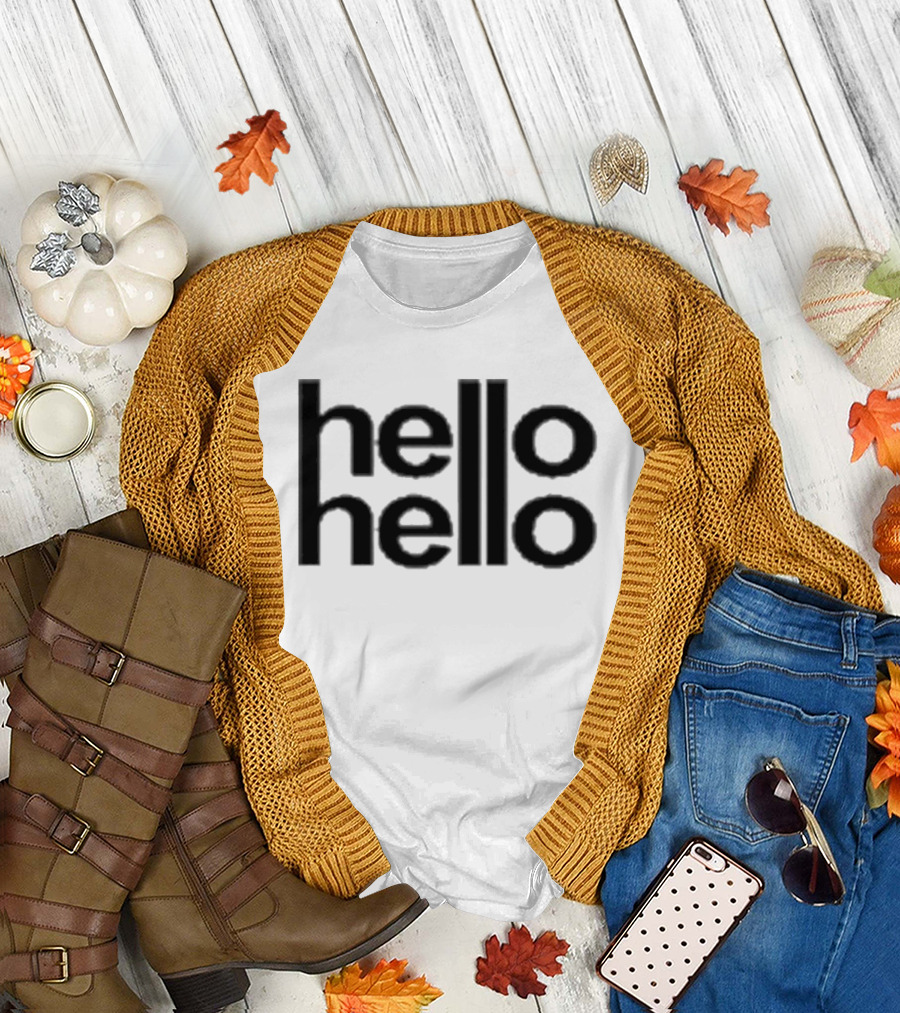 Lulu Hello Hello Black Text Minimalist T-Shirt