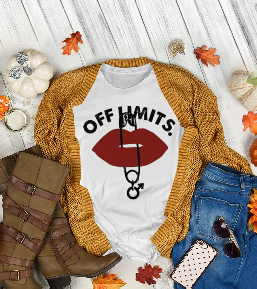 Munawar Faruqui Off Limits Red Lips Safety Pin T-Shirt