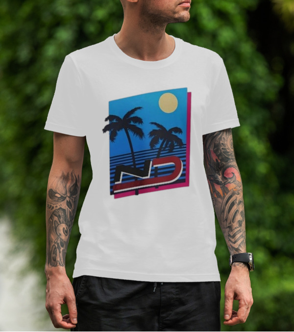ND Natalie Decker Sunshine Season Palm Trees Moonlit Vibes T-Shirt
