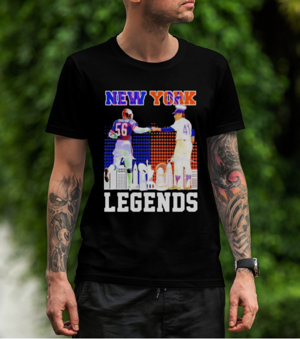 New York Lawrence Taylor Tom Seaver Legends Signatures T-Shirt
