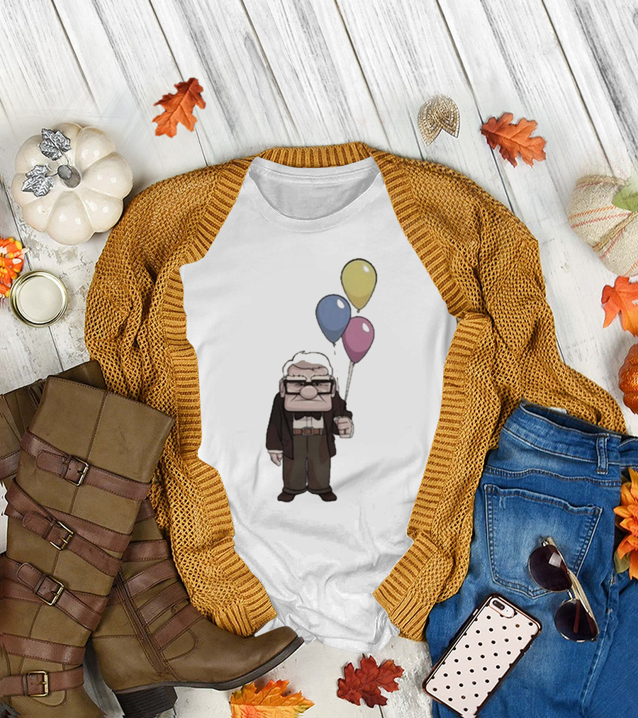 Nika Carl Fredricksen From Up Costume Geno Balloons Character T-Shirt