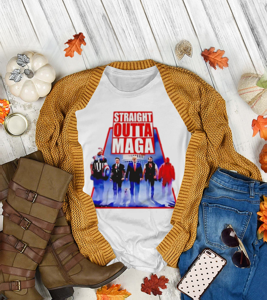 Straight Outta Maga 2024 Trump Heroes Remix T-Shirt