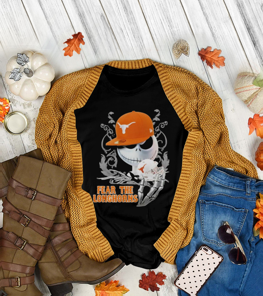 Fear The Longhorns Jack Skellington Halloween T-Shirt