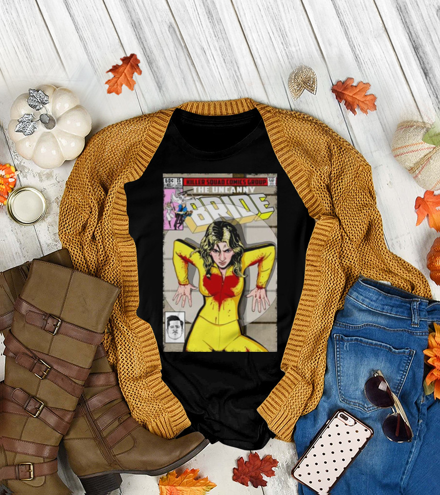 Killer Squad Comics Group The Uncanny Bride Bloodstained Yellow Suit Comic Cover T-Shirt