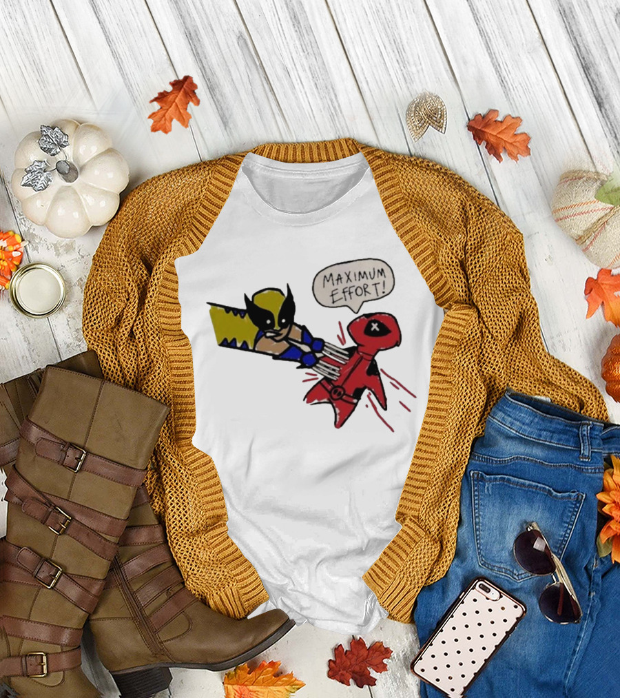 Maximum Effort Deadpool Stabbed by Wolverine T-Shirt