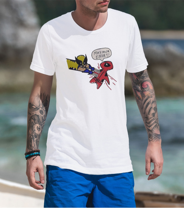 Maximum Effort Deadpool Stabbed By Wolverine T-Shirt