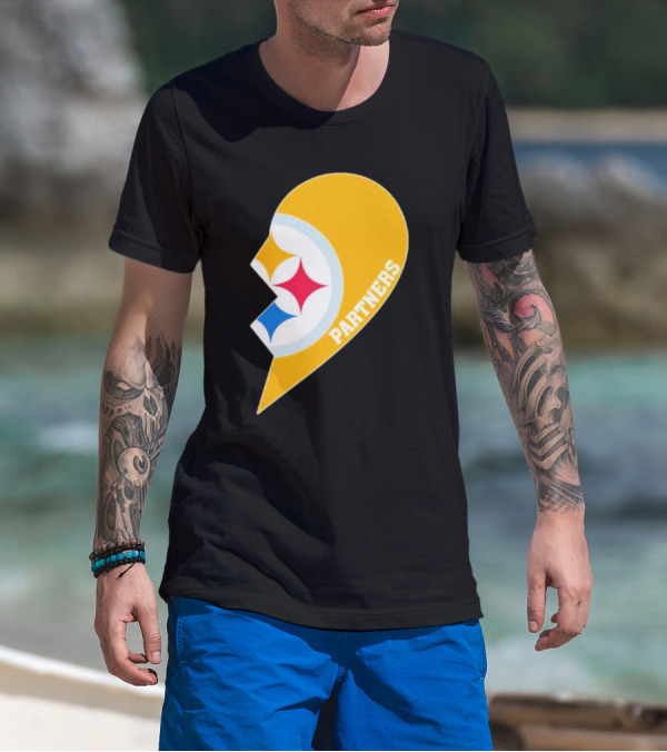 Steelers Partners Half Heart Logo Emblem T-Shirt