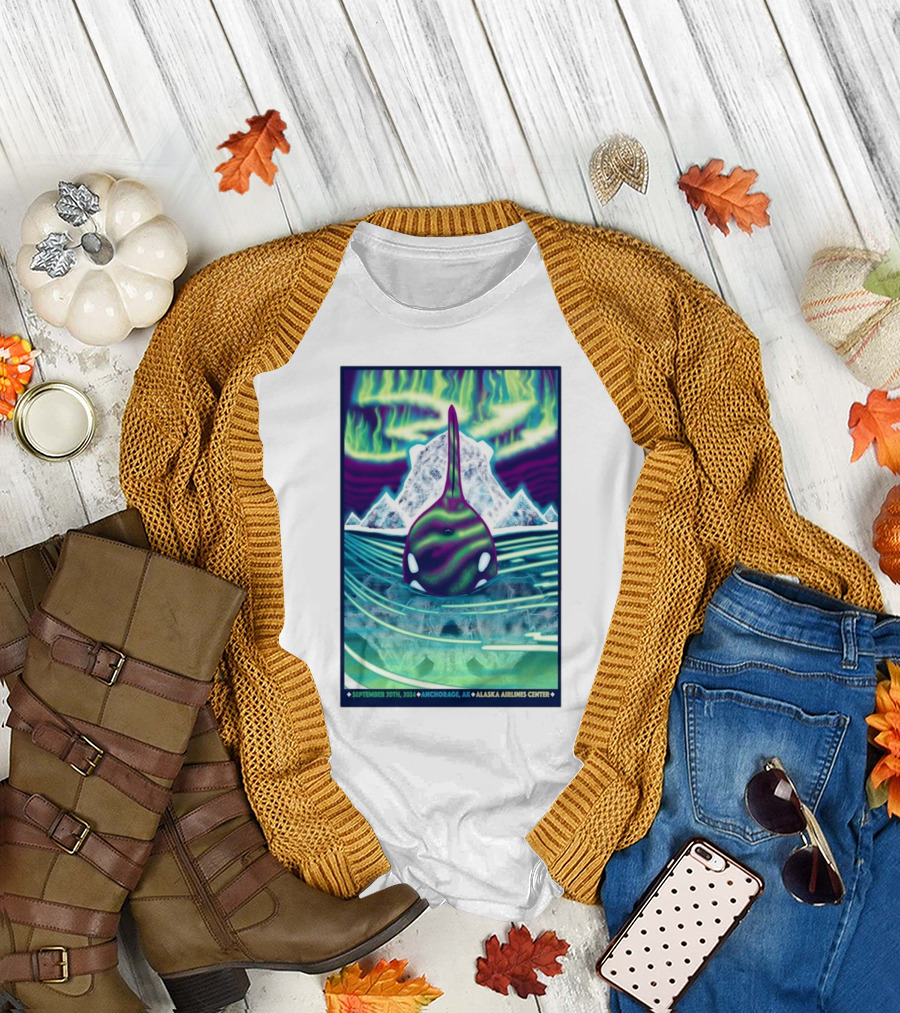 311 Alaska Airlines Center Tour September 20 2024 Anchorage AK Northern Lights Orca Iceberg T-Shirt