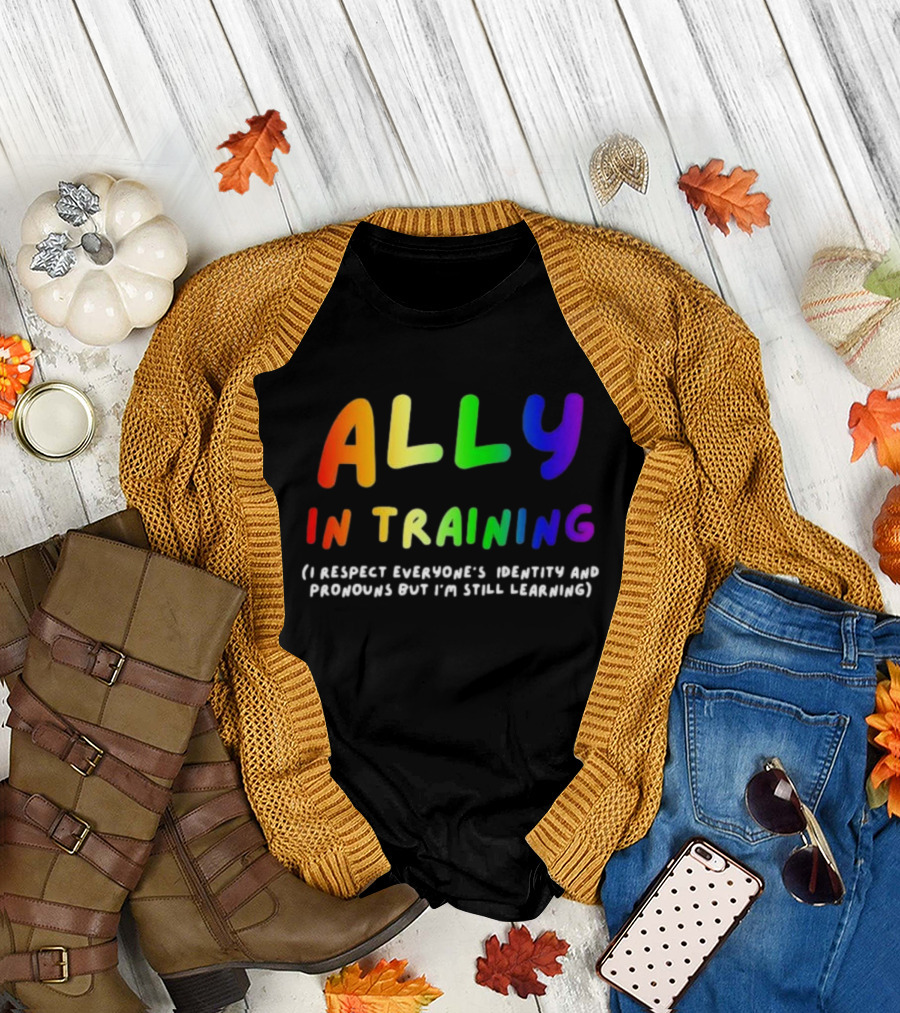 Ally In Training Respecting Identity and Pronouns Learning T-Shirt
