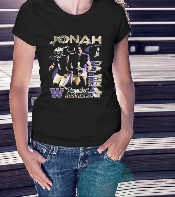 Jonah Coleman Washington Huskies Playmaker 90s Retro Signature W Huskies T-Shirt