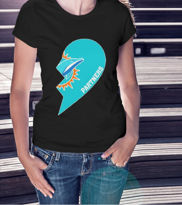 Miami Dolphins Partners Half Heart T-Shirt