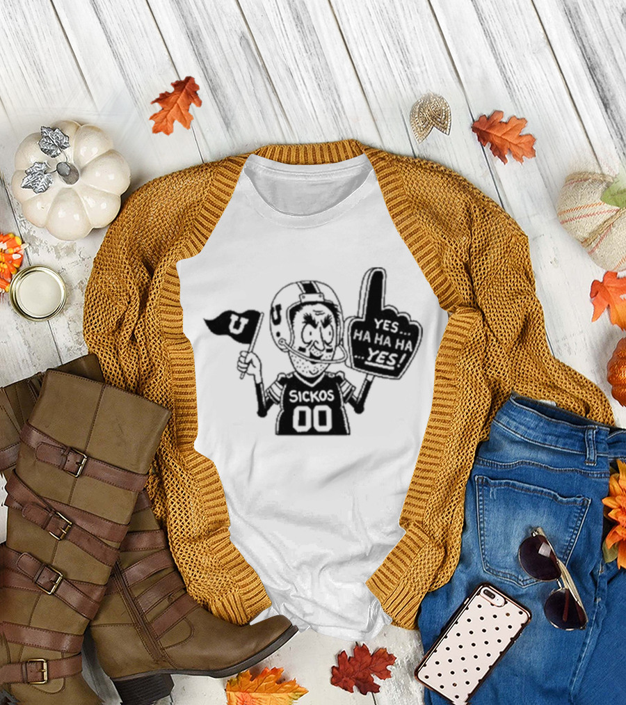 Sickos 00 Sports Fanatic Yes Ha Ha Ha U Finger Foam T-Shirt